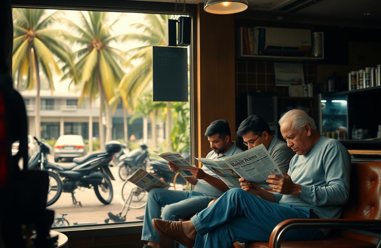 Walk-in barbershop scene in Kuala Lumpur